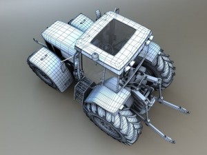 red tractor Modelo 3D