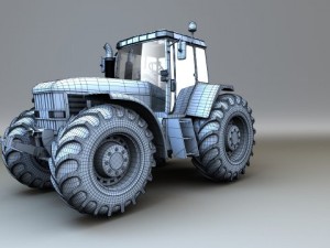 red tractor Modelo 3D