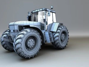 red tractor 3D Model