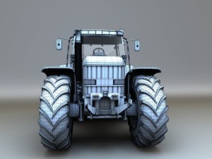 red tractor Modelo 3D