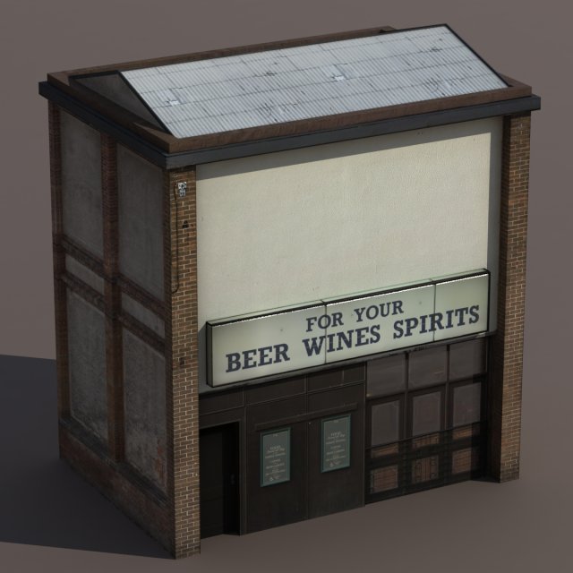 store house low poly Modelo 3D .c4d .max .obj .3ds .fbx .stl .blend 