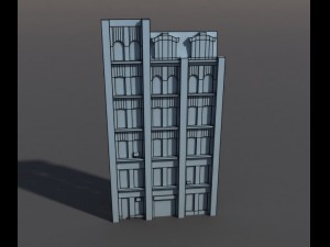 apartment house 72 low poly Model 3D