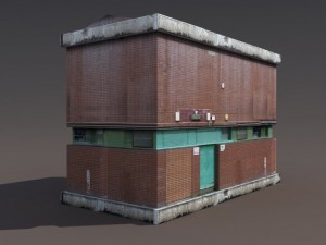 factory low poly 3d building Modèle 3D