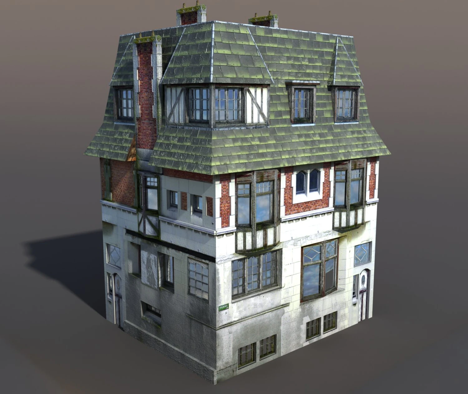 apartment house 44 3D Model .c4d .max .obj .3ds .fbx .stl .blend 