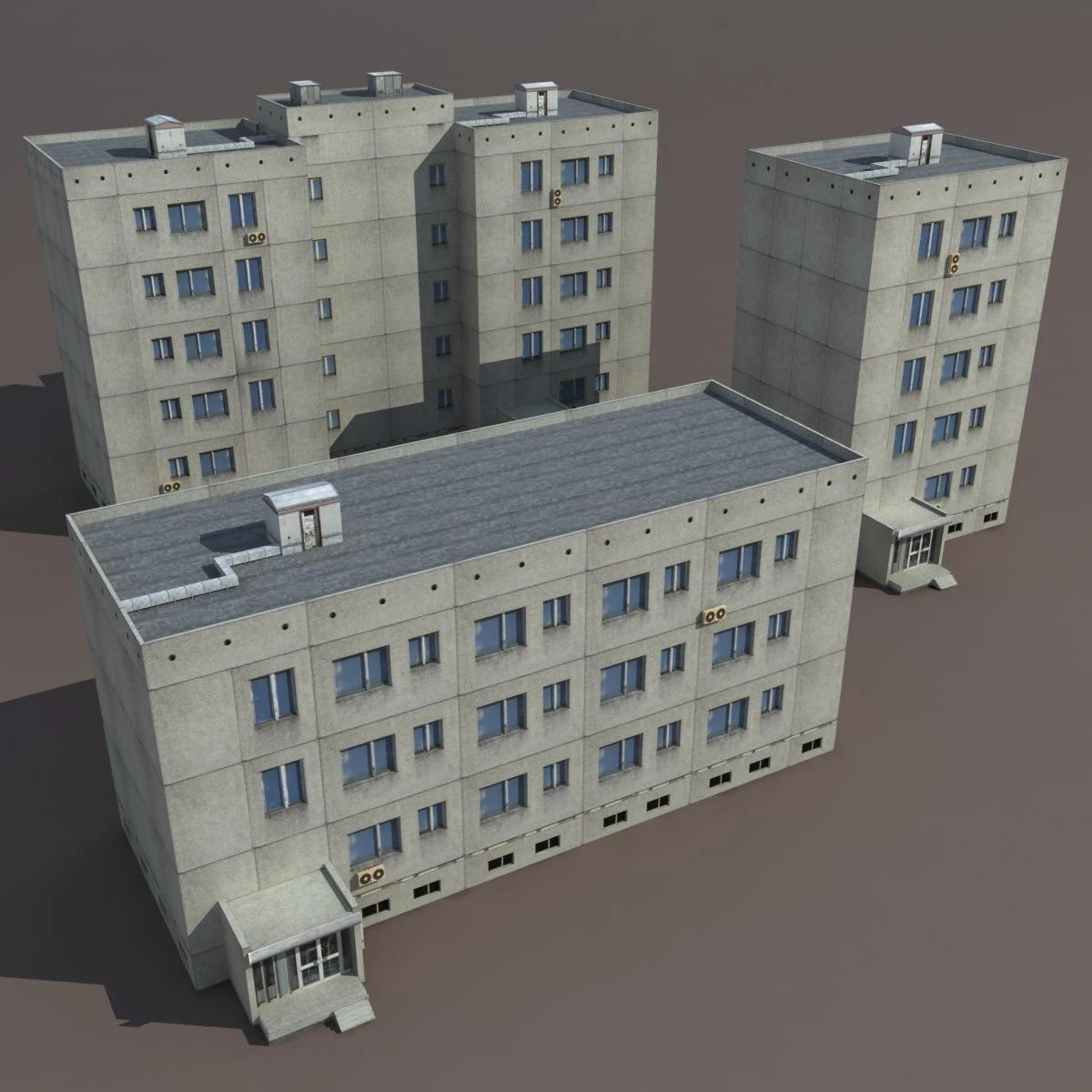 residential buildings pack 3D Model .c4d .max .obj .3ds .fbx .stl .blend 
