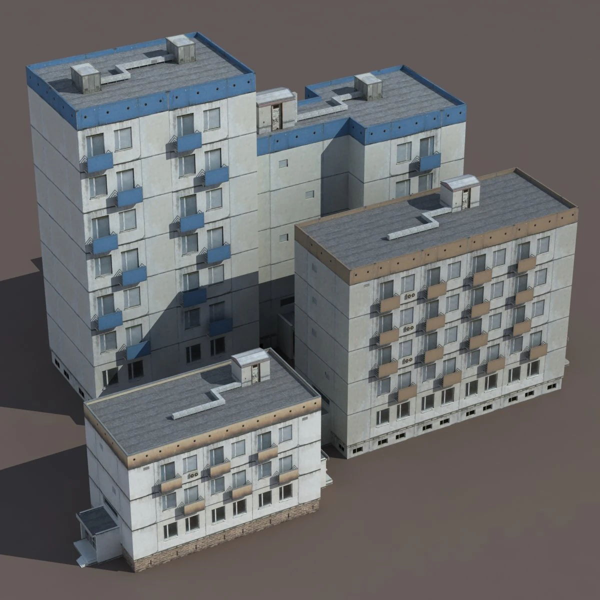 residential buildings pack 3D Model .c4d .max .obj .3ds .fbx .stl .blend