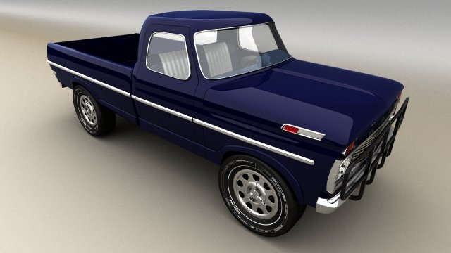 blue pickup 3D-Modell .c4d .max .obj .3ds .fbx .stl .blend 