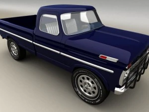blue pickup 3D Model