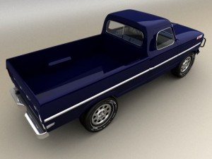 blue pickup 3D-Modell
