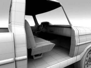 blue pickup 3D-Modell