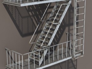 fire escape stairs low poly 3D Модель