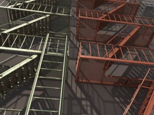 fire escape stairs low poly 3D Модель