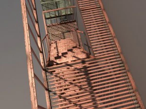 fire escape stairs low poly 3D Model