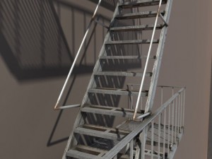 fire escape stairs low poly 3D Модель