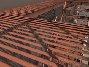 fire escape stairs low poly 3D Model