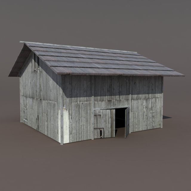 old barn low poly Modelo 3D .c4d .max .obj .3ds .fbx .stl .blend 
