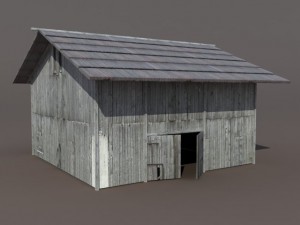 old barn low poly Modello 3D