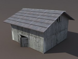 old barn low poly Modelo 3D