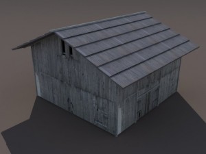old barn low poly Modelo 3D