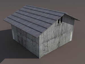 old barn low poly Modelo 3D