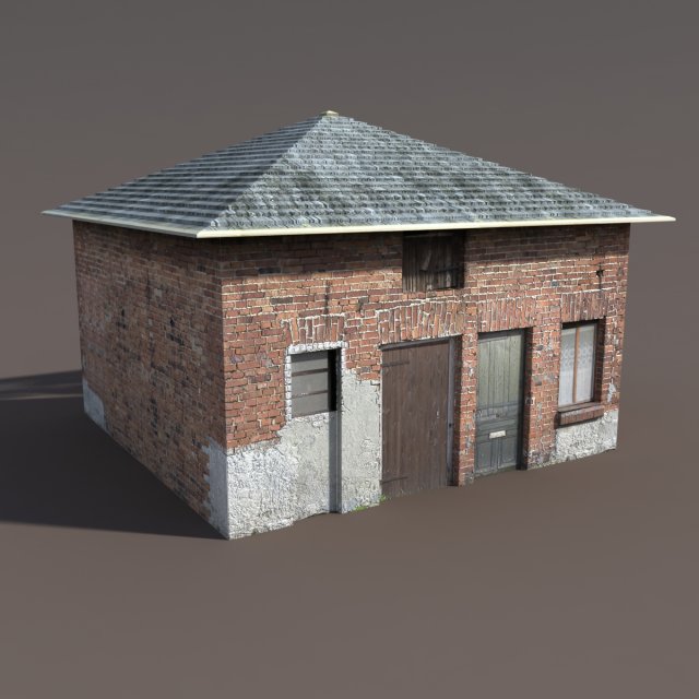 barn low poly 3D Модель .c4d .max .obj .3ds .fbx .stl .blend