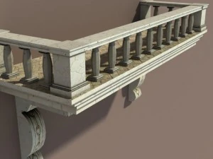 balkony low poly lods 3D Model