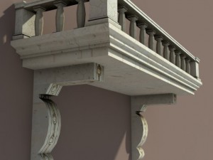 balkony low poly lods 3Dモデル