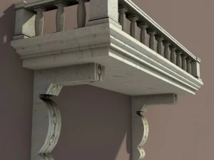 balkony low poly lods 3D Model