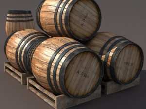wooden barrel low poly 3D Model