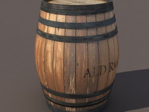 wooden barrel low poly 3D Модель