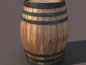 wooden barrel low poly 3D Model