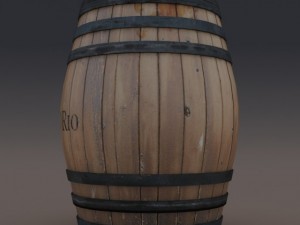 wooden barrel low poly 3D Модель