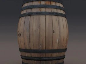 wooden barrel low poly 3D Model