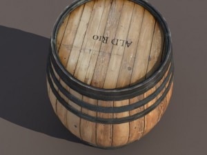 wooden barrel low poly 3D Модель