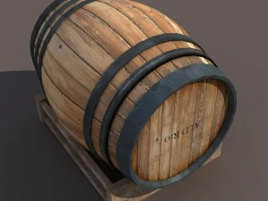 wooden barrel low poly 3D Model