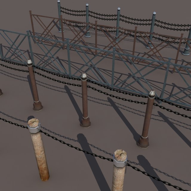 fence low poly 3D Model .c4d .max .obj .3ds .fbx .stl .blend 