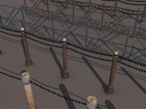 栅栏低聚 3D 模型
