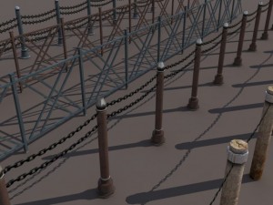 fence low poly 3D Model