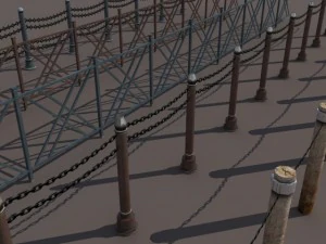 fence low poly 3D Model