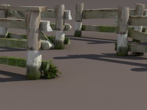 fence wood low poly 3D Model