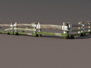 fence wood low poly 3D Model