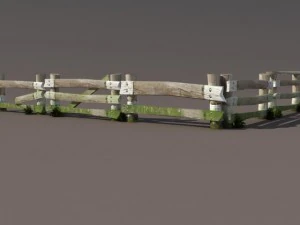 fence wood low poly 3D Model