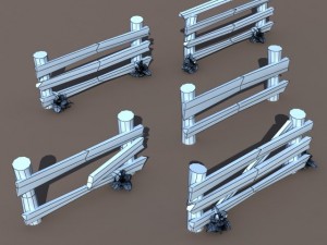 fence wood low poly 3D Model