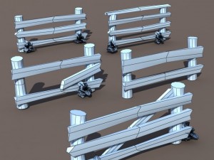 fence wood low poly 3D Model
