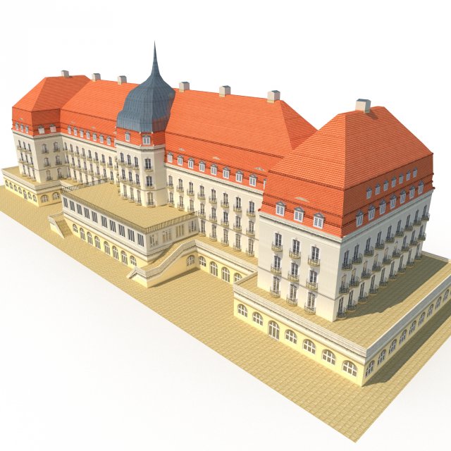 hotel low poly Modelo 3D .c4d .max .obj .3ds .fbx .stl .blend 