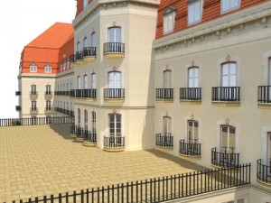 hotel low poly Modelo 3D