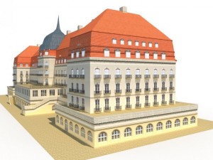 hotel low poly Modelo 3D