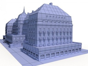 hotel low poly Modelo 3D