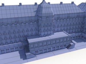 hotel low poly Modelo 3D