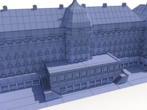 hotel low poly 3D Model